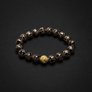 MIDNIGHT - 10mm - 1 Midnight Cloisonné bracelet – A sophisticated black enamel bangle with gold accents, reflecting timeless luxury and celestial beauty.