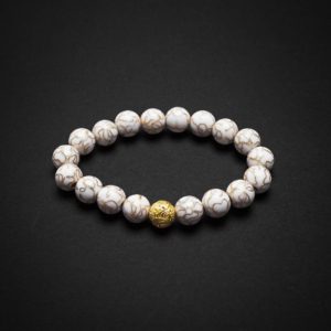MOONLIGHT - 10mm - 1 Moonlight Cloisonné bracelet – A white handcrafted bracelet with intricate silver detailing, inspired by the serene glow of the moon and celestial beauty.