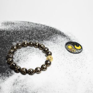 MIDNIGHT - 10mm - 6 Midnight Cloisonné bracelet – A sophisticated black enamel bangle with gold accents, reflecting timeless luxury and celestial beauty.