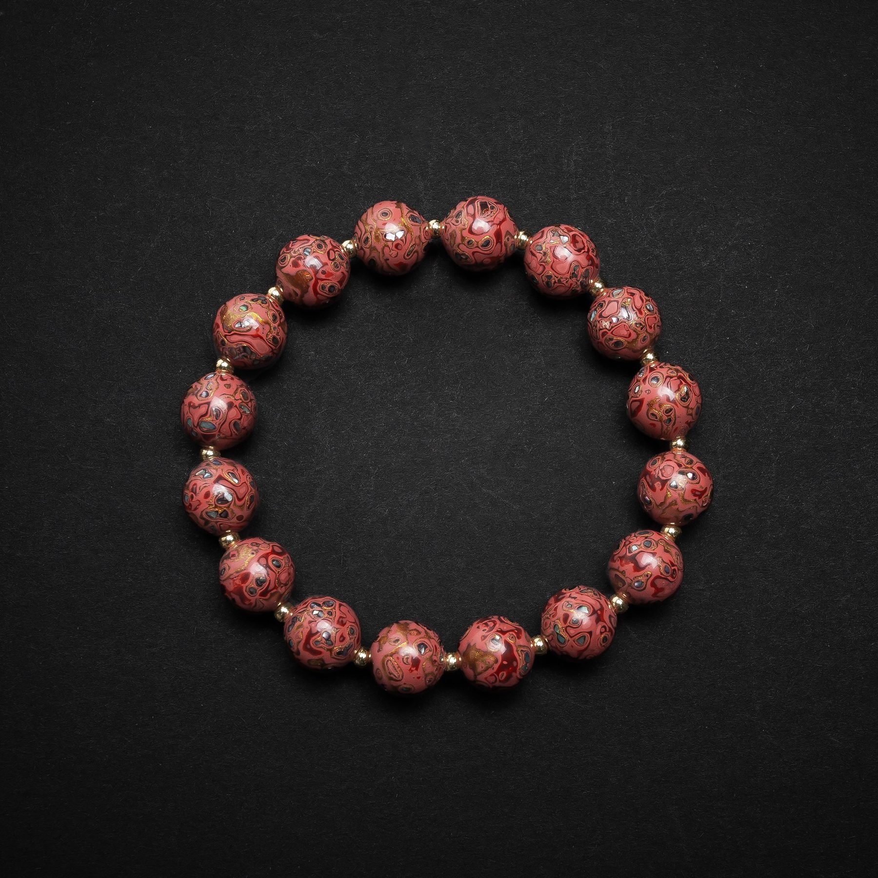 Rosé - 10mm - 2 Rosé artisan lacquer bracelet – A minimalist yet sophisticated bangle, handcrafted using ancient lacquerware techniques, ideal for heritage jewelry lovers.
