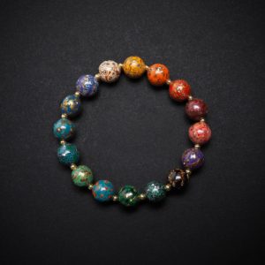 Rainbow - 10mm - 2 Handmade lacquer bracelet – A stunning multi-colored beaded bracelet crafted using heritage jewelry techniques, merging Asian artistry with a modern minimalist aesthetic.