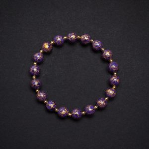 Start Dust - 8mm - 2 Luxury dark purple lacquer bracelet – A handmade artisan bangle with a rich stardust-inspired finish, merging ancient lacquer techniques with modern celestial aesthetics.