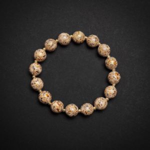 Saturn - 10mm -2 Luxury beige lacquer bracelet – A handmade lacquer bangle, featuring a high-gloss smooth finish, inspired by ancient Asian lacquer artistry.