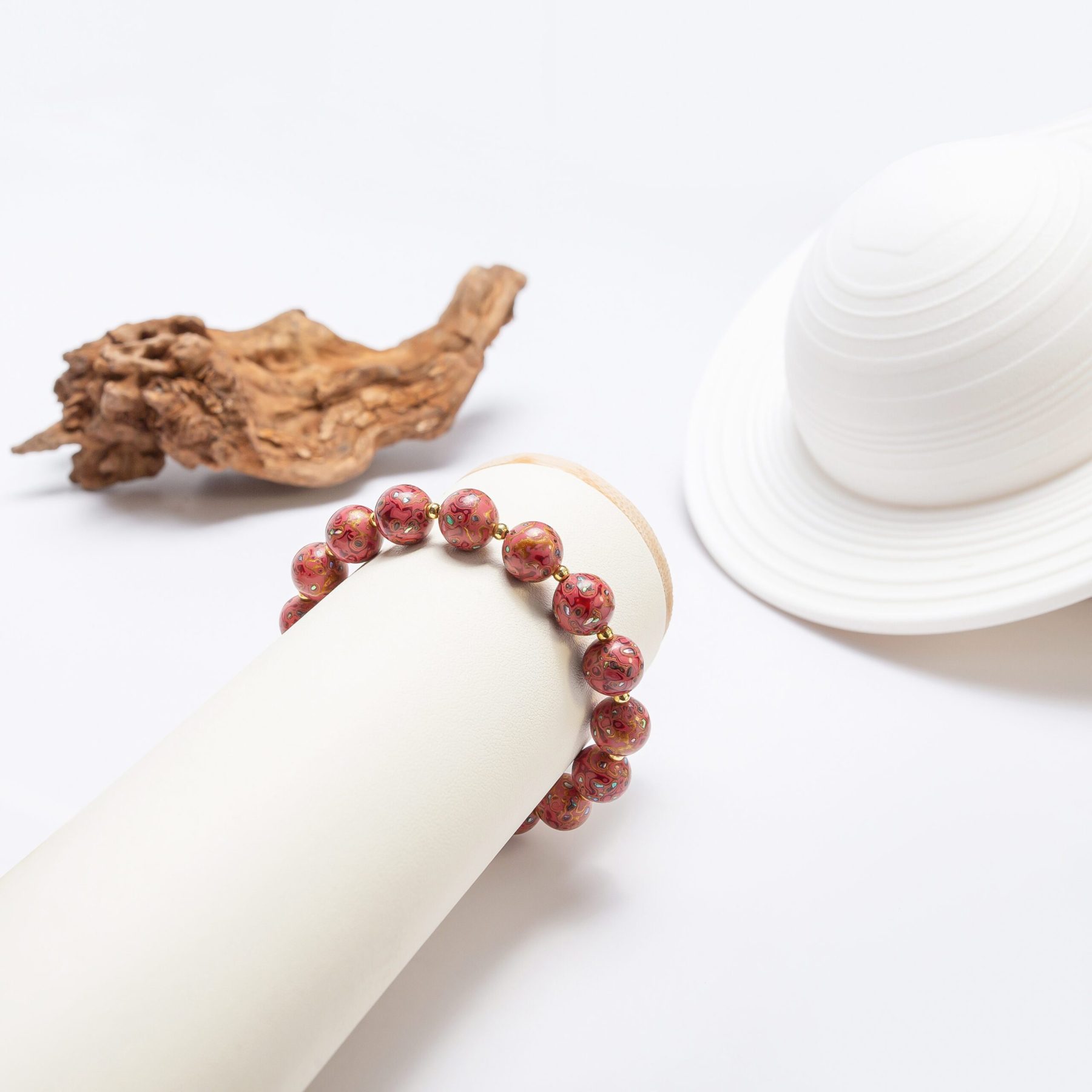 Rosé - 10mm - 3 Luxury heritage lacquer bangle – This handmade lacquer bracelet is inspired by traditional Asian jewelry-making, designed for elegant everyday wear.