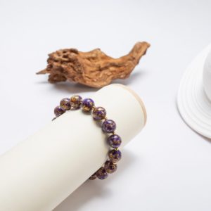 Start Dust - 10mm - 3 Celestial-inspired lacquer bangle – A deep purple lacquer bracelet, crafted using traditional Chinese lacquerware techniques, embodying the beauty of the night sky and twinkling stars.