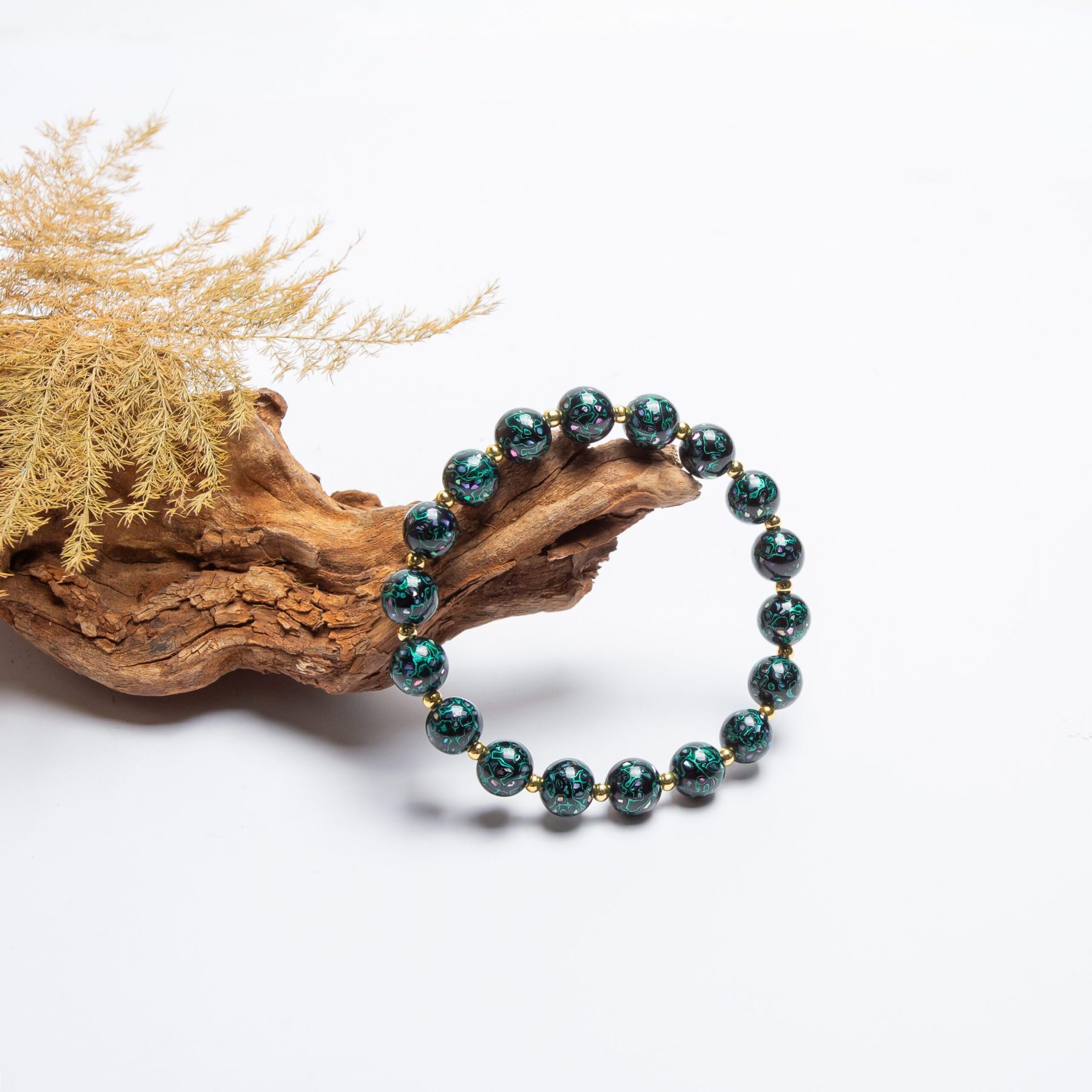 Universe - 8mm -5 Starry night lacquer bracelet – A luxury dark blue lacquer bangle, inspired by the depths of the night sky, a true fusion of art and tradition.