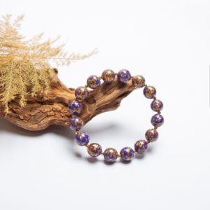 Start Dust - 8mm - 5 Ethereal night sky lacquer bracelet – A luxury deep purple lacquer bangle, inspired by the brilliance of stardust and nebulae, a true fusion of art and tradition.