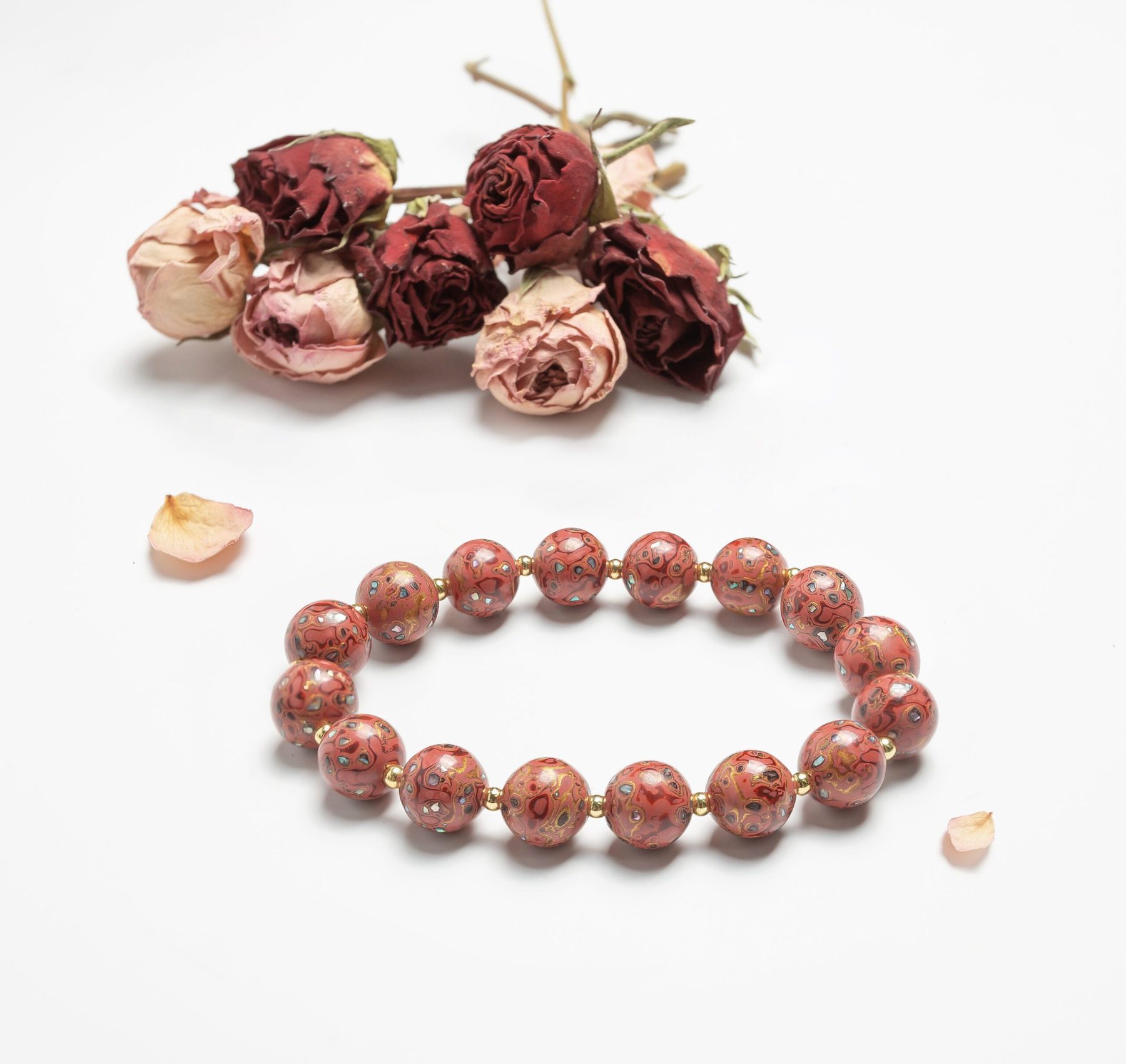 Rosé - 10mm - 5 Elegant artisan lacquer bracelet – A timeless handmade bangle, crafted with historical lacquer artistry, reflecting modern cultural aesthetics.