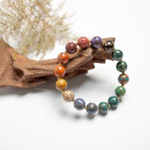 Rainbow - 10mm - 5 Cultural fusion lacquer bracelet – A vibrant handmade bangle crafted with Chinese lacquer techniques, perfect for those who appreciate heritage jewelry and contemporary design.